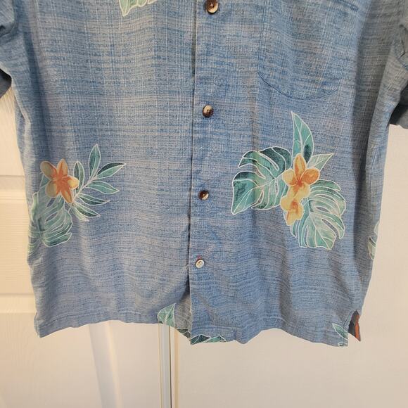 Tommy Bahama Blue Silk Turkish Sea‎ Bloom Adrift Floral Button Front Shirt Large - Picture 6 of 16